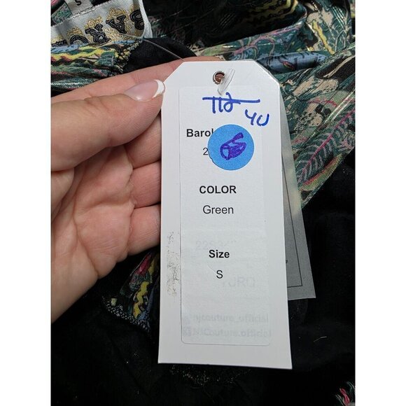 Tropical Print Maxi Dress With Crisscross Straps & Black Lace Trim By Barok - Picture 13 of 15